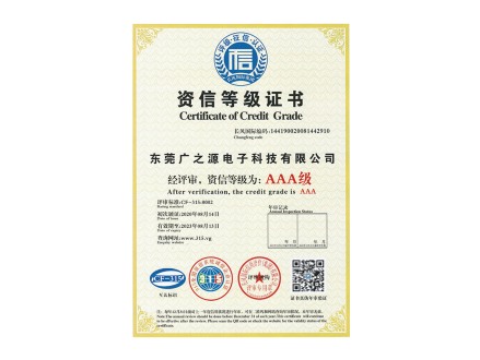 Credit grade certificate