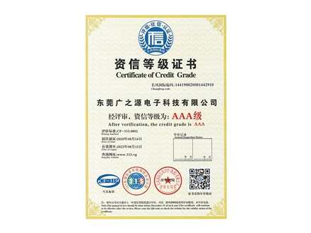 Credit grade certificate